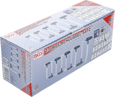 BGS 8485, Sada klíčů s T-rukojetí | T-profil (pro Torx) T10 - T50 | 9dílná
