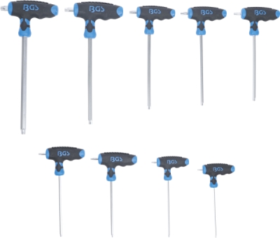 BGS 8485, Sada klíčů s T-rukojetí | T-profil (pro Torx) T10 - T50 | 9dílná