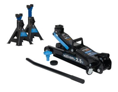Matabro SET-ZVE24, Nízkoprofilový hydraulický zvedák 2,5 t s podpěrami 3 t | Nosnost 2500 kg; zdvih 85–365 mm