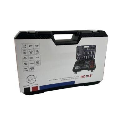 Rooks OK-01.0216 Sada nářadí 1/2" 3/8" 1/4" Master-UNI XXL 216 Ks
