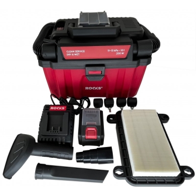 Rooks OK-03.4319 Přenosný vysavač, suchý a mokrý 100-200W 10L, Hepa, Ah, BMC