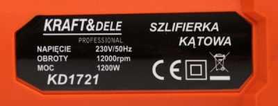 KD1721, Úhlová bruska 1200W