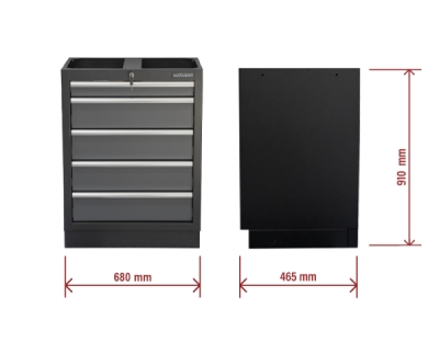 Matabro MB-TGC1305N, Dílenská skříňka | 5 šuplíků | 680 x 458 x 910 mm