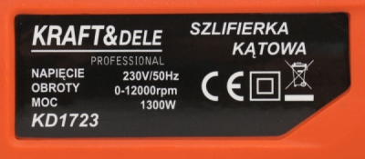 KD1723, Úhlová bruska 1300W
