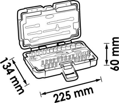 Vigor V2414N Sada nástrčných klíčů 1/4" 46 Ks