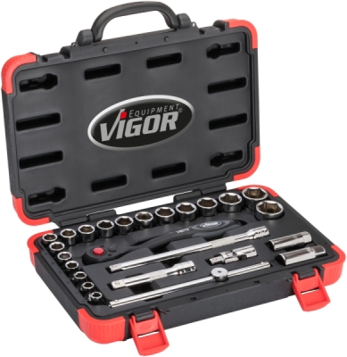 Vigor V2460N Sada nástrčných klíčů 25 ks 1/2"
