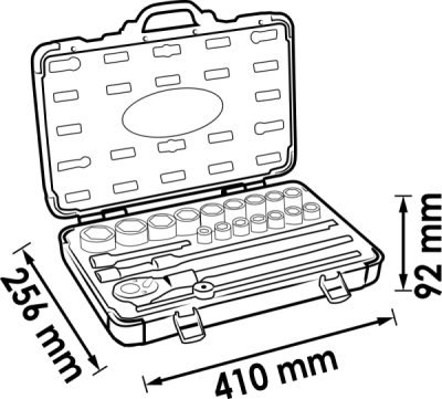 Vigor V2460N Sada nástrčných klíčů 25 ks 1/2"