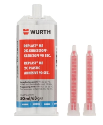 Würth 0893500051 Dvousložkové lepidlo na plasty Replast® ME, 90 sek. 50ml