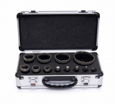 Kraft&Dele KD11227 | Diamantové jádrové frézy 6–68 mm pro bezpříklepové vrtání za mokra do keramiky, kameniny a kamene, adaptér M14 - 3/8 HEX