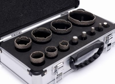 Kraft&Dele KD11227 | Diamantové jádrové frézy 6–68 mm pro bezpříklepové vrtání za mokra do keramiky, kameniny a kamene, adaptér M14 - 3/8 HEX