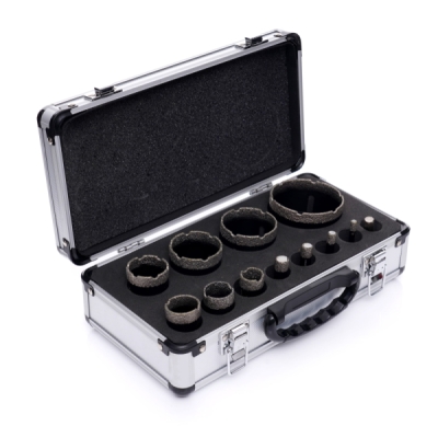 Kraft&Dele KD11227 | Diamantové jádrové frézy 6–68 mm pro bezpříklepové vrtání za mokra do keramiky, kameniny a kamene, adaptér M14 - 3/8 HEX