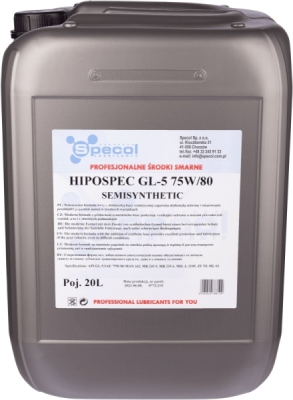 Specol Hipospec GL-5 semisynthetic 75W-80 20L