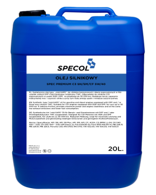 Specol Spec Premium C3 SN/SM/CF 5W-40 20L