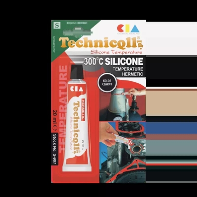 Technicqll Vysokoteplotní silikon, černý 20ml