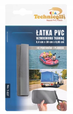 Technicqll PVC záplata vyztužená tkaninou 8,4 x 30 cm šedá