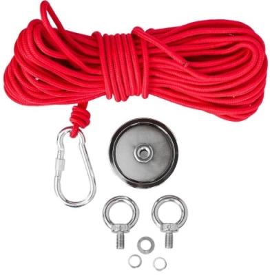 Kraft&Dele KD10418 | neodymový magnet s rukojetí, nosnost 180 kg, karabina pro rychlé spojení a oddělení, vhodný pro motory a generátory---