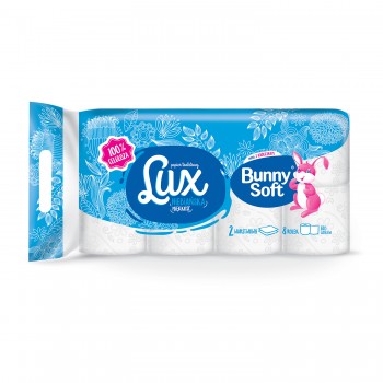Bunny Soft Toaletní papír, dvouvrstvý, 180 listů, 8 Ks, soft lux