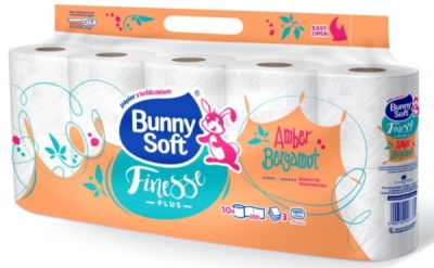 Bunny Soft Finesse Plus Toaletní papír, třívrstvý, 200 listů, 10Ks