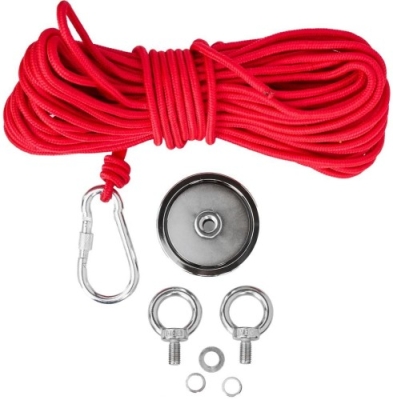 Kraft&Dele KD10417, Magnetický držák neodymový magnet | Nosnost 100 kg, permanentní magnet, karabina, robustní pouzdro