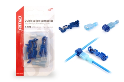 Amio 02344 Elektrické rychlospojky Typ-T 0,75-2,5mm2 15A blistr 5 ks
