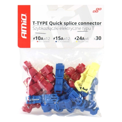 Amio 02347 Elektrické rychlospojky Typ-T, 30ks mix
