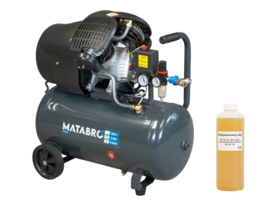 Matabro MB-K106, Olejový kompresor 50l, 230V s odlučovačem | 3500W