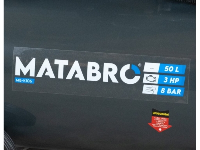 Matabro MB-K106, Olejový kompresor 50l, 230V s odlučovačem | 3500W