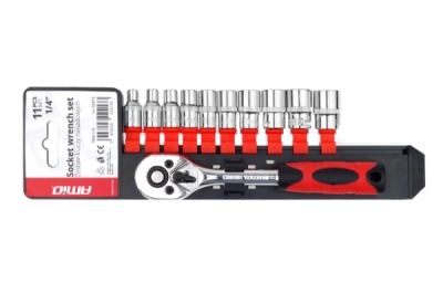 Amio 02413 Sada nástrčných klíčů 11 ks 1/4 "4-13mm