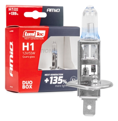 Amio 04402 Halogenové žárovky H1 12V 55W LumiTec NEXT GENERATION +135% DUO