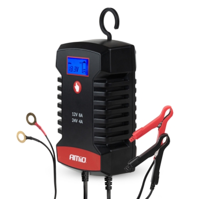 Amio 04533 Nabíječka digitální AGM GEL STD LiFePo4 MAX 8A 12/24V PRO HOOK