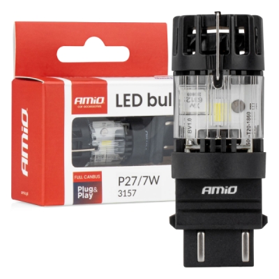 Amio 04691 LED žárovka LumiTec 3157 P27/7W 12V FULL CANBUS bílá 1ks