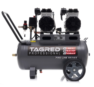 Tagred TA3385, Bezolejový kompresor s odlučovačem 50l, 230V, 4 písty, 2x1500W | 10 BAR