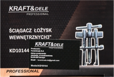 Kraft&Dele KD10144, Stahovák vnitřních ložisk 3'' | hmotnost 0,4 kg