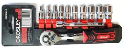 Grosley GNZ10012 Sada nástrčných klíčů 12 Ks s ráčnou 1/4"