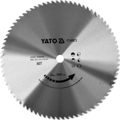 Yato YT-60872 Kotouč na dřevo 500x80Tx32mm