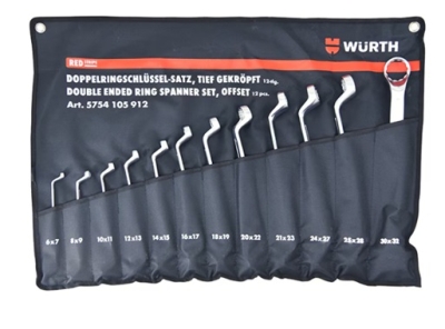 Würth 5754205912 Sada oboustranných očkových klíčů, eliptické, ploché 12Ks 6-32mm