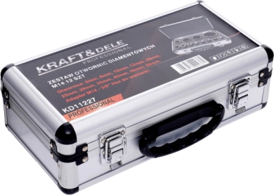 Kraft&Dele KD11227 | Diamantové jádrové frézy 6–68 mm pro bezpříklepové vrtání za mokra do keramiky, kameniny a kamene, adaptér M14 - 3/8 HEX