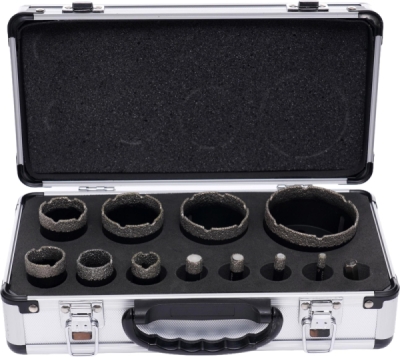 Kraft&Dele KD11227 | Diamantové jádrové frézy 6–68 mm pro bezpříklepové vrtání za mokra do keramiky, kameniny a kamene, adaptér M14 - 3/8 HEX