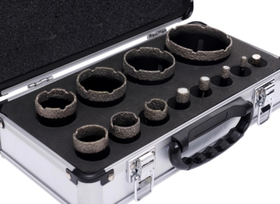 Kraft&Dele KD11227 | Diamantové jádrové frézy 6–68 mm pro bezpříklepové vrtání za mokra do keramiky, kameniny a kamene, adaptér M14 - 3/8 HEX