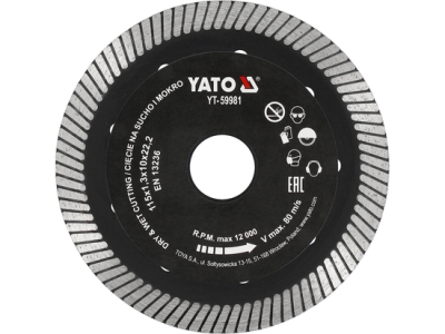 Yato YT-59981 Diamantový kotouč turbo 115mm
