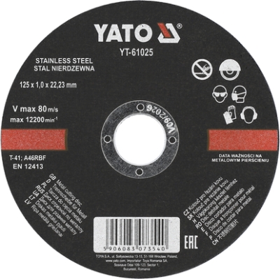 Yato YT-61025 Řezný kotouč 125x1x22,2mm