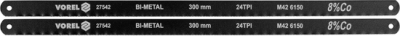 Vorel 27542 Bimetalové pilové listy na kov 300 mm, 24 TPI, 2 ks