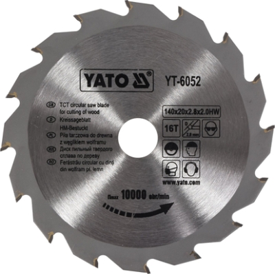Yato YT-6052 Pilový kotouč na dřevo 140 × 16 zubů, upínací otvor 20 mm