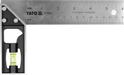 Yato YT-70843 Zámečnický úhelník nerezový 150 mm s libelou