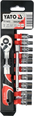 Yato YT-14432 Sada nástrčných hlavic s příslušenstvím 1/4", 12 ks