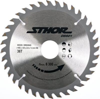 Sthor 08821 Pilový kotouč s karbidovými zuby 160 × 30 mm, 36T
