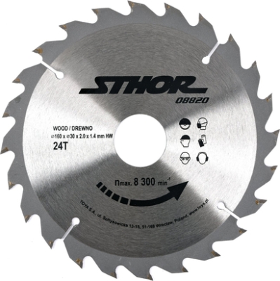 Sthor 08820 Pilový kotouč s karbidovými zuby 160 × 30 mm, 24T