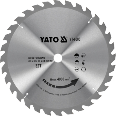 Yato YT-6085 Pilový kotouč na dřevo 400 × 30 mm, 32 zubů, karbid