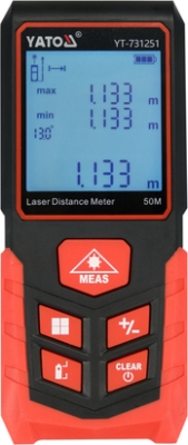 Yato YT-731251 Laserový dálkoměr 50 m, ±2 mm, elektronická vodováha