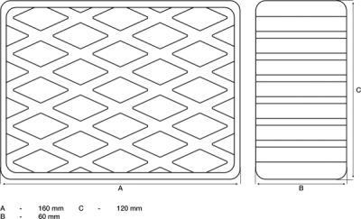 BGS BGS7038, Gumová podložka | 160 x 120 x 60 mm; ShA 85° +/- 5; 1470 g